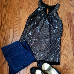 Black sequin top